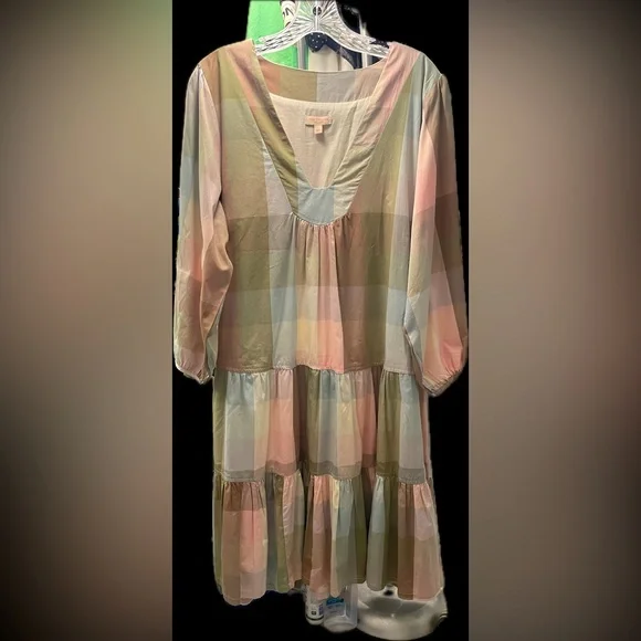 Pink Chicken Ruffled Tiered Green and Pink Sundress - Picture 8 of 8